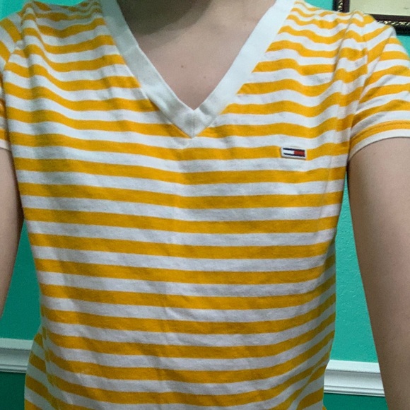 Orange/White striped Tommy Hilfiger Top - Picture 2 of 4